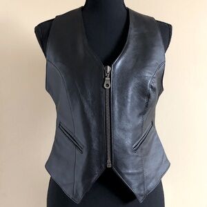 Women’s Vintage Easyriders Black leather vest size M